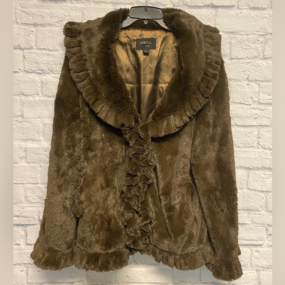 Chocolate Brown Faux Fur Teddy Jacket for Women